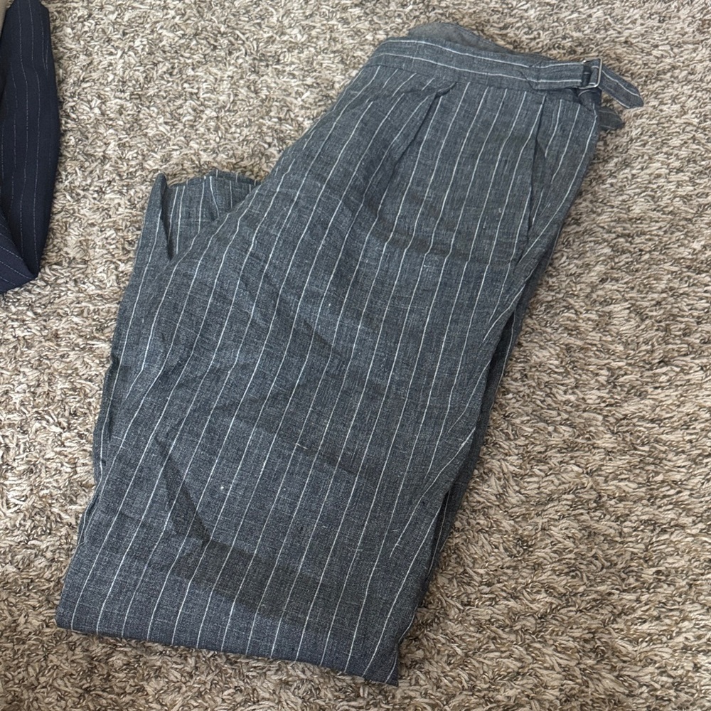 Todd Synder Gray Striped Pants